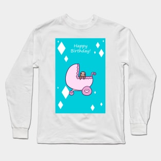 "Happy Birthday" Baby Sloth Long Sleeve T-Shirt